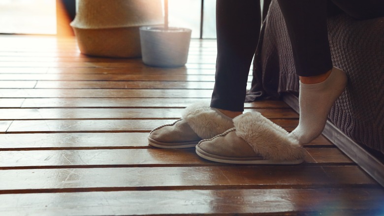slippers on a cold floor