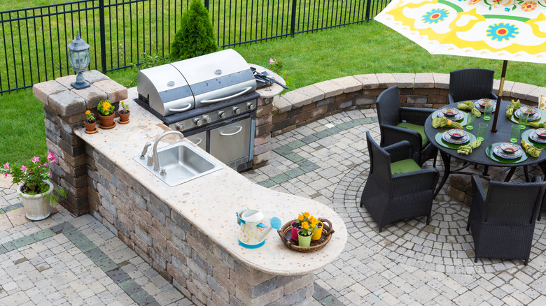 Outdoor kitchen with sink