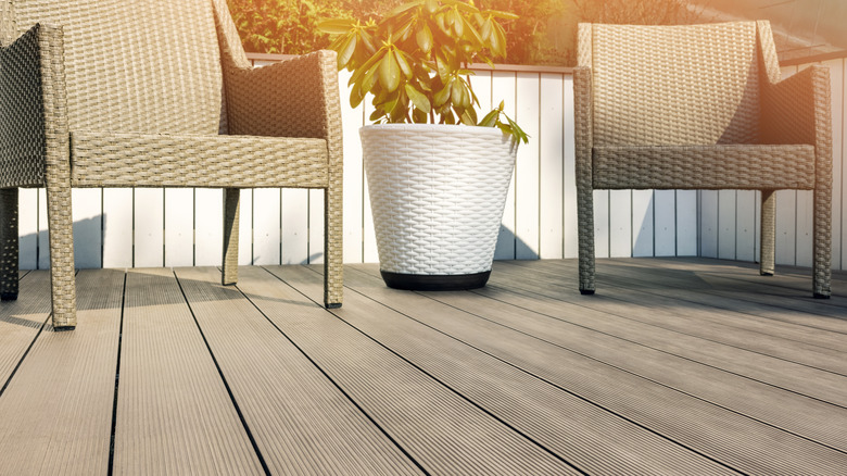 Deck furniture in the sunlight