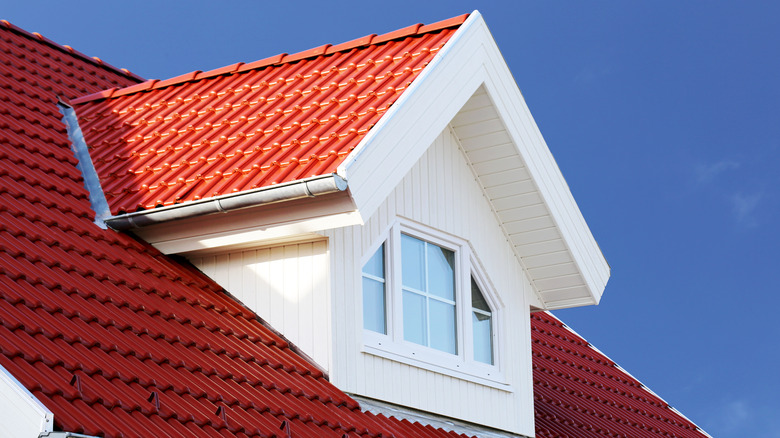 house with red dormer