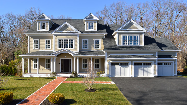 façade of two story home