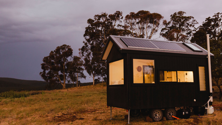 Tiny house in grassland