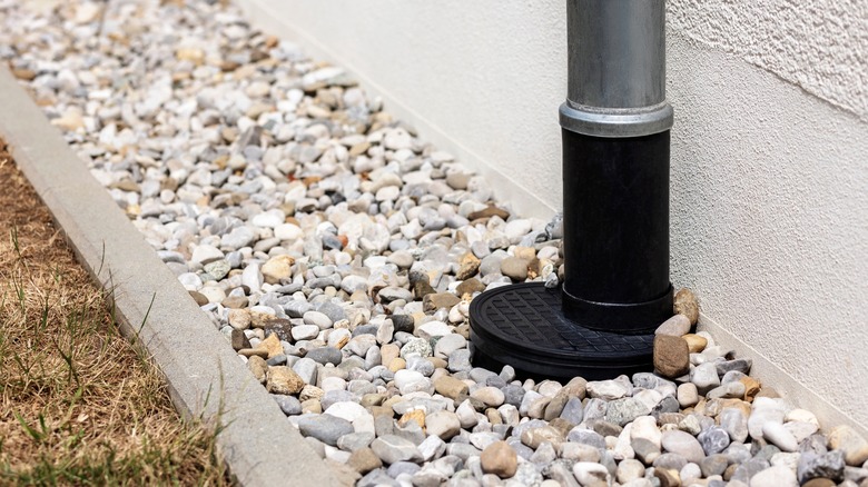 gravel for a French drain near house