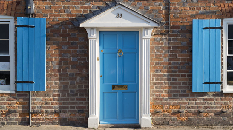 Remodeled front door with trim