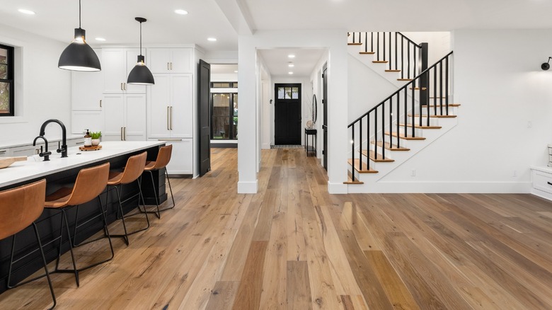 Kitchen with luxurious hardwood floor