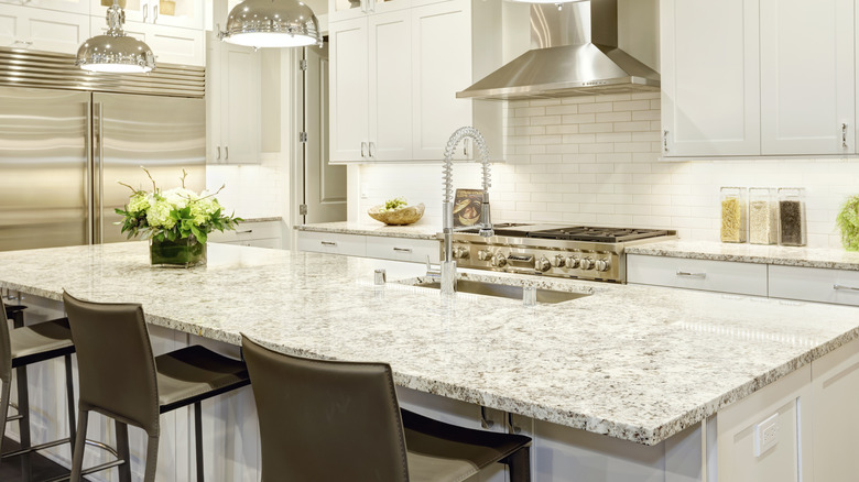 modern kitchen with granite countertop