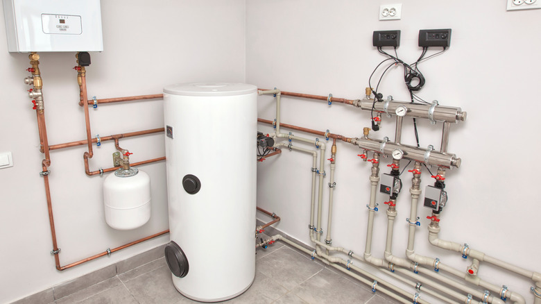 boiler room with water heater