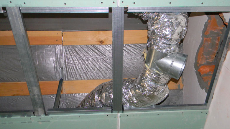Dryer vent pipe installation inside wall