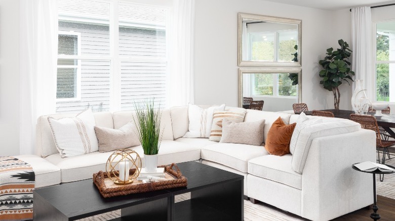 White sectional couch