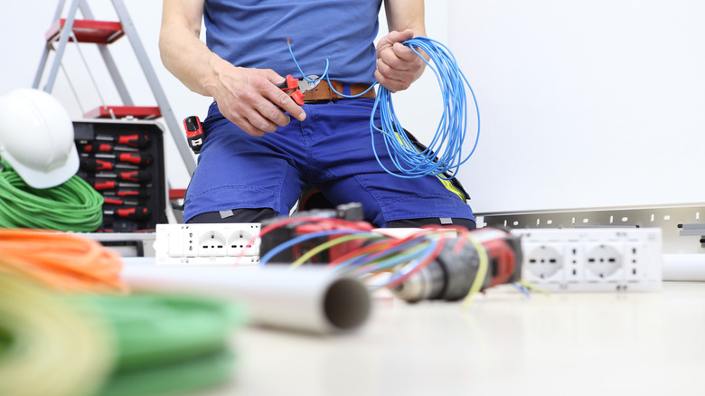 Electrician at work