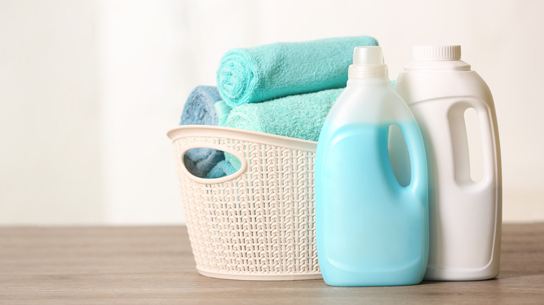 Detergent and fabric softener bottles