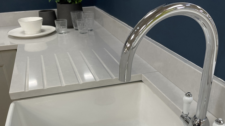 A Corian kitchen countertop