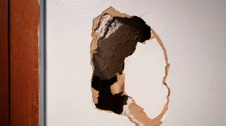 Hole in drywall needing repair