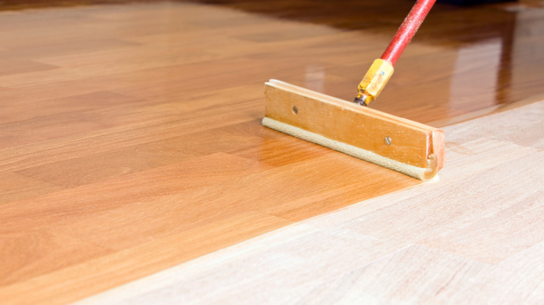 Refinishing a hardwood floor