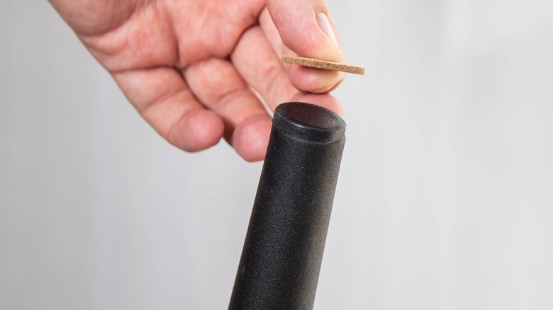 Adding cork to furniture leg