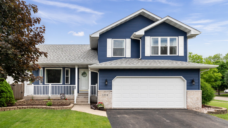 A typical suburban home built on concrete blocks