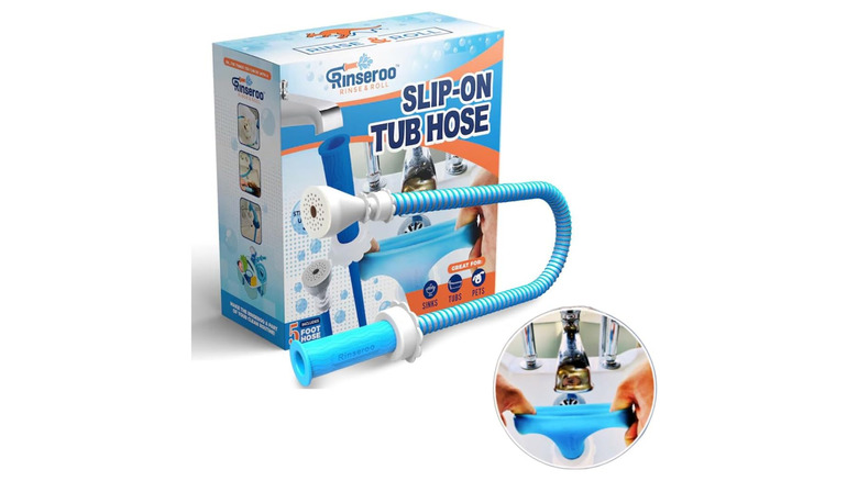 Rinseroo slip-on tub hose packaging