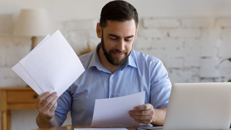 Man calculating finances
