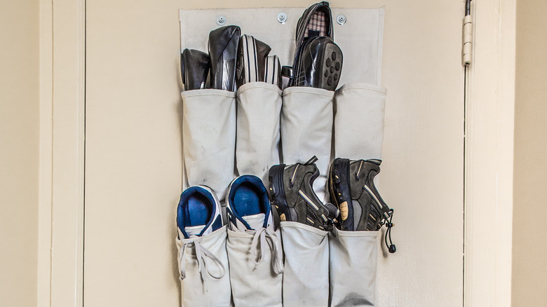 hanging shoe organizer on door