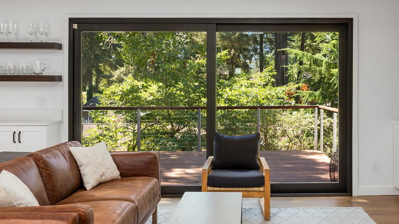 room with sliding glass door