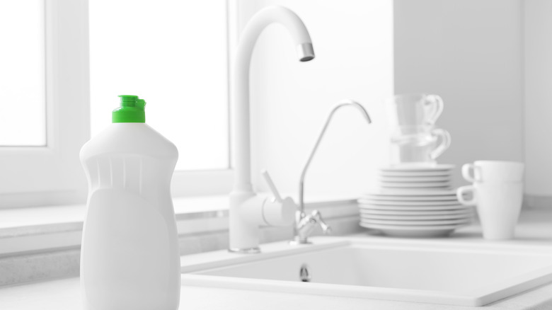 a bottle of dish soap