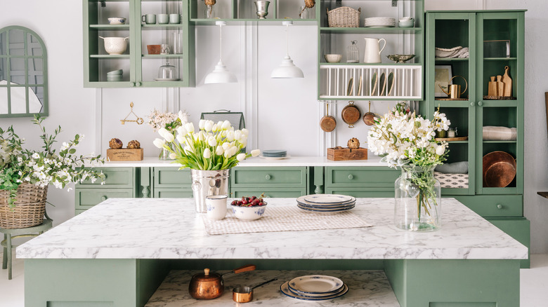 marble countertop in kitchen