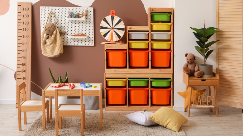 kids room with storage