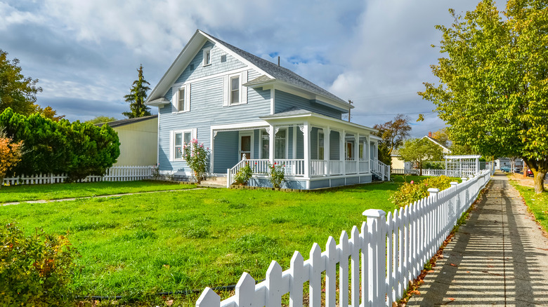 Blue country home