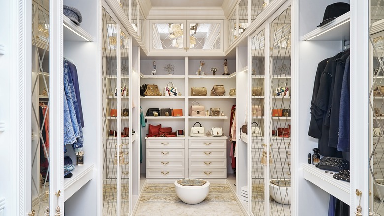 White walk-in closet