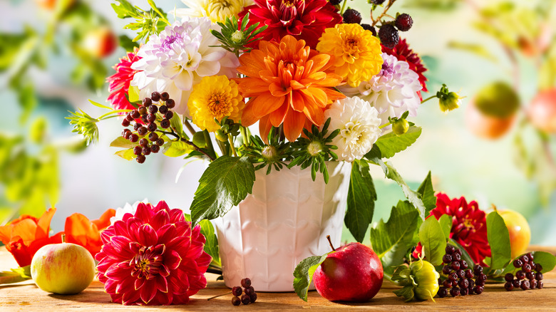 Colorful flowers in vase