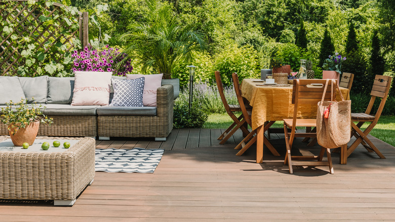 large patio with seating