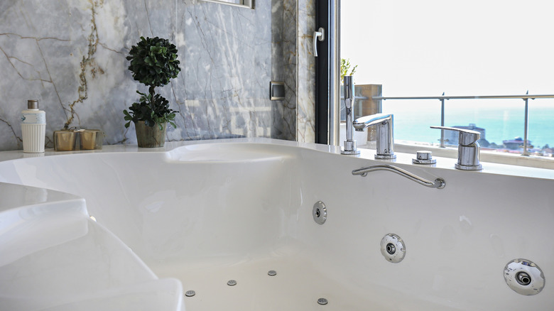 a bathtub with jets