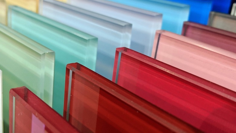 Glass tiles in multiple colors