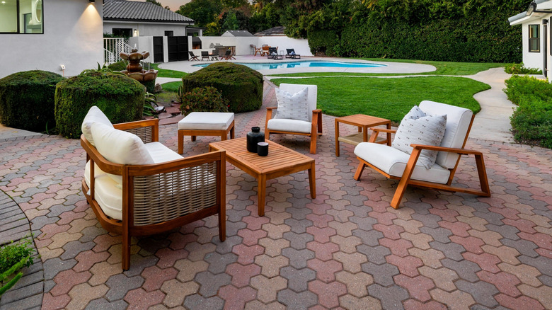 Patio furniture with cushions