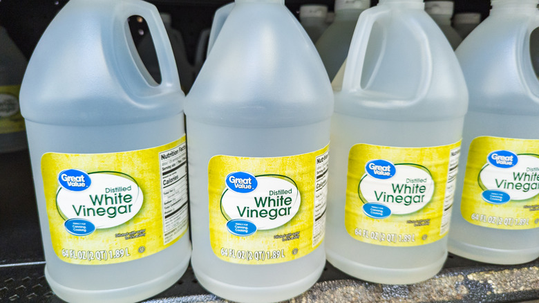 Great value brand vinegar on store shelf