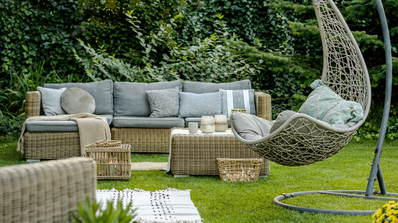 Outdoor furniture on a patio