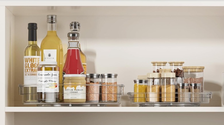 Lazy susans in a pantry