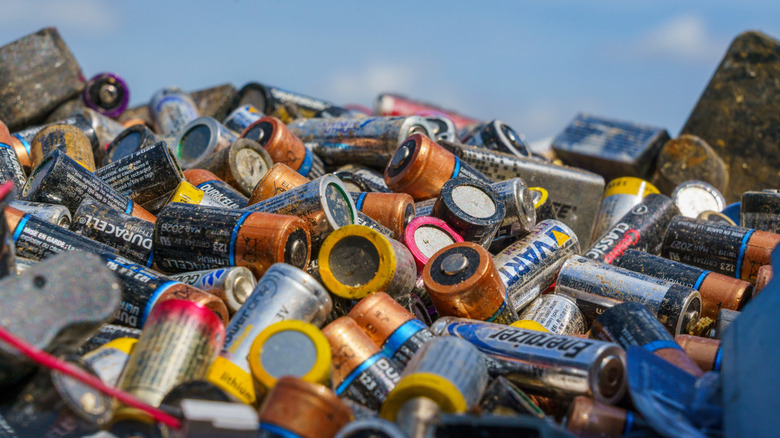 pile of old batteries