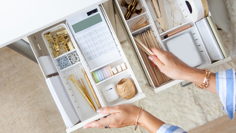 organized desk storage system