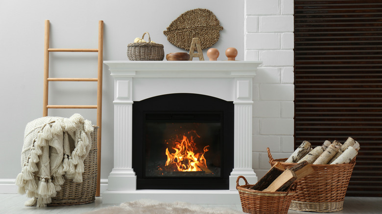 welcoming fireplace in the home