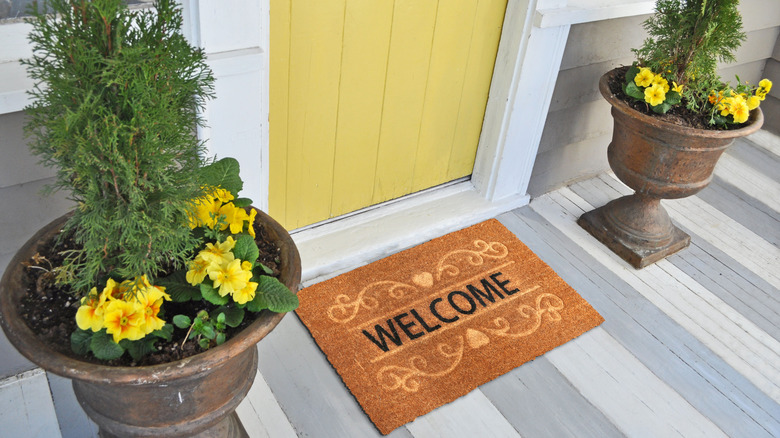 front door welcome rug