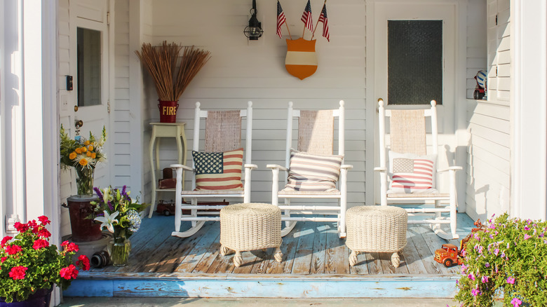 front porch with rocking chairs