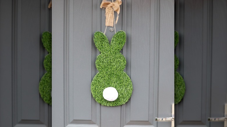 bunny wreath with bow