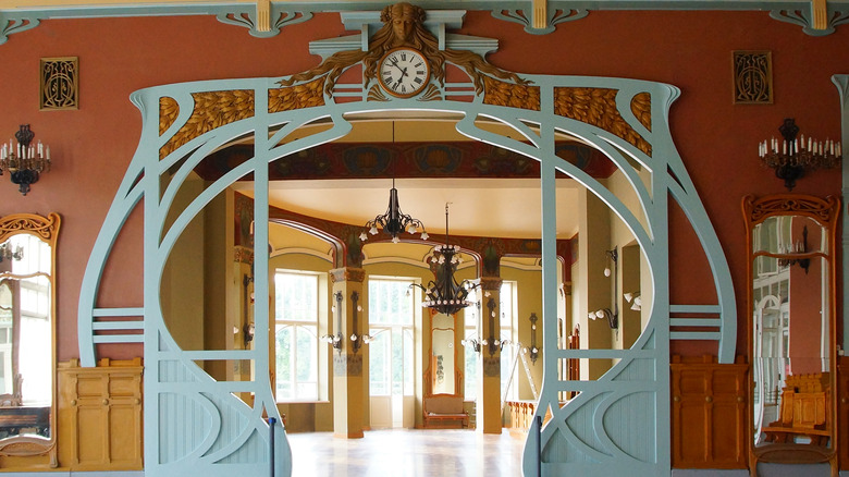 Art nouveau doorway and interior