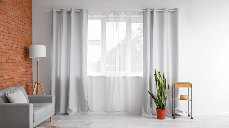 white curtains in living room