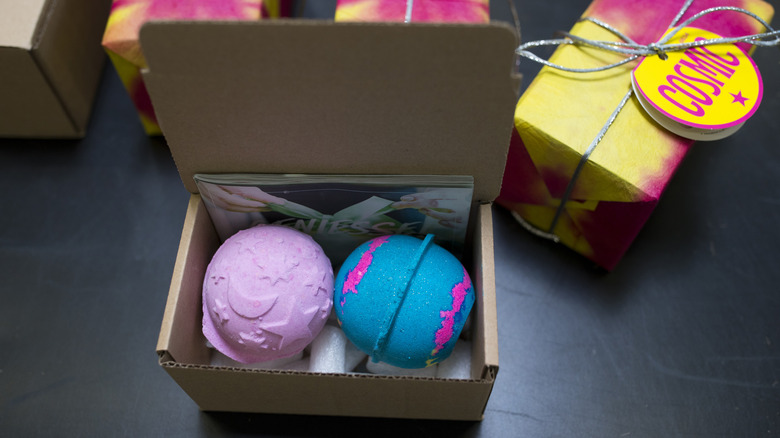 purple and blue bath bombs