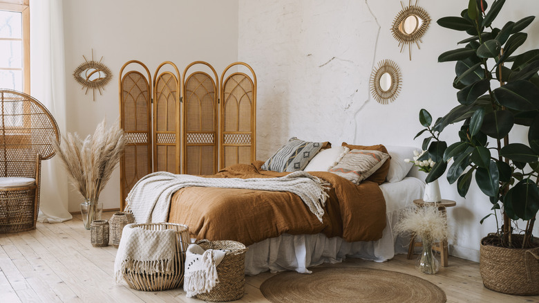 boho styled bedroom