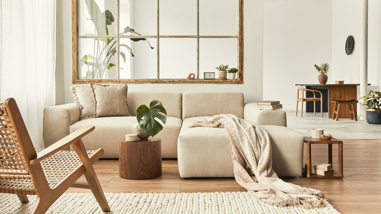 neutral living room beige couch