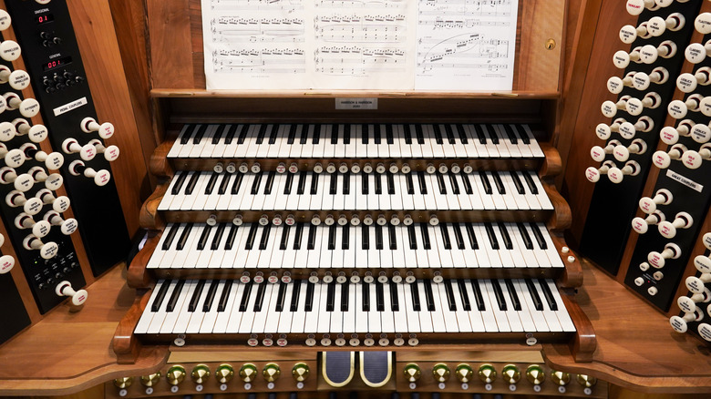 large organ with sheet music