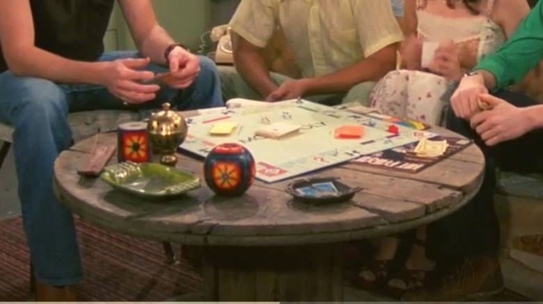 monopoly game on spool table